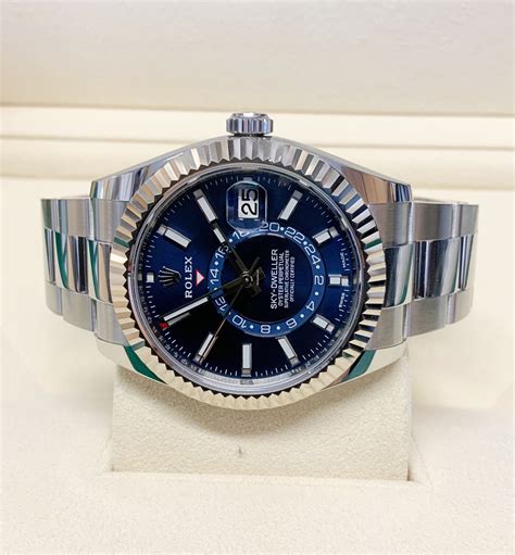 new rolex oyster perpetual sky dweller for sale blue face|rolex sky dweller price chart.